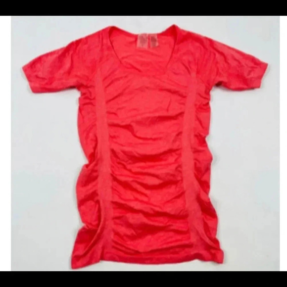 Calia ruched seamless short sleeved t-shirt Coral Women’s size Small Activewear - Picture 1 of 7